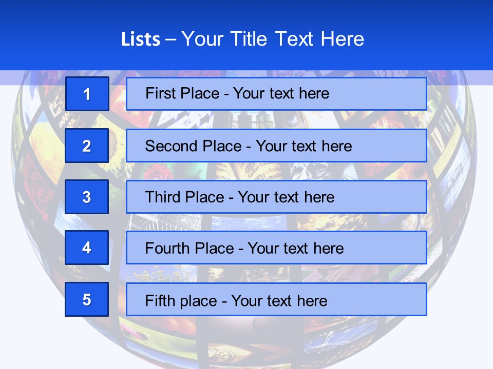A Colorful Globe With Many Different Images On It PowerPoint Template