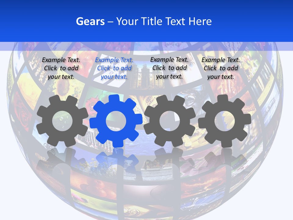 A Colorful Globe With Many Different Images On It PowerPoint Template