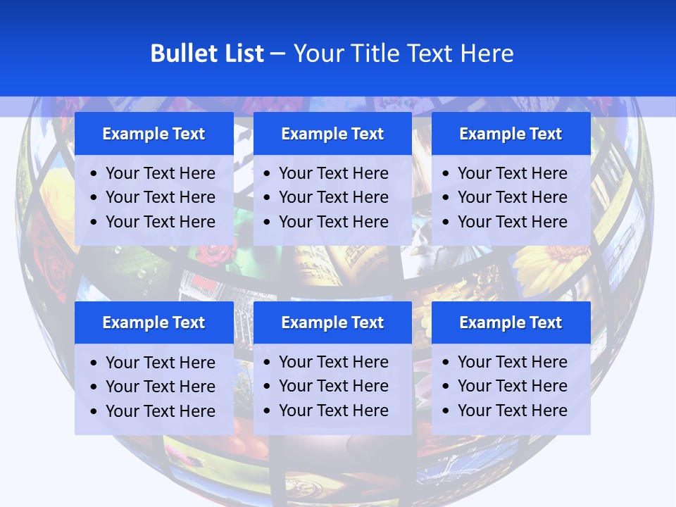 A Colorful Globe With Many Different Images On It PowerPoint Template