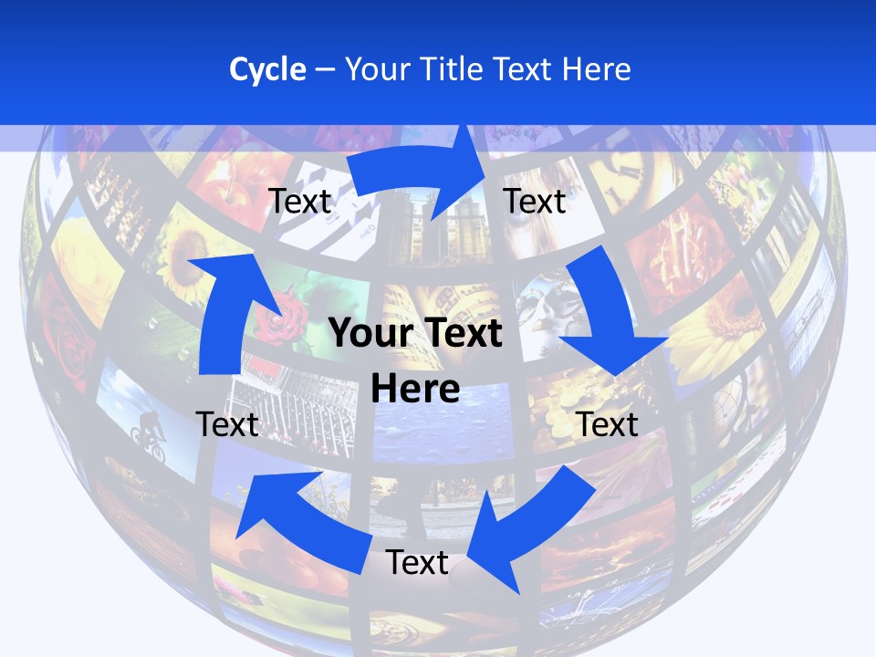 A Colorful Globe With Many Different Images On It PowerPoint Template