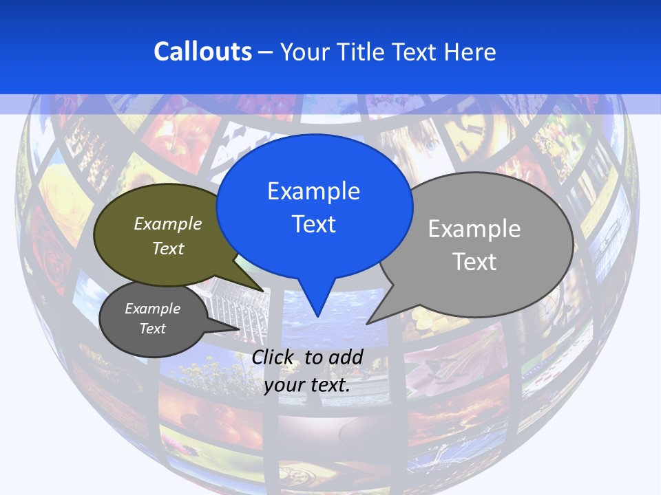 A Colorful Globe With Many Different Images On It PowerPoint Template