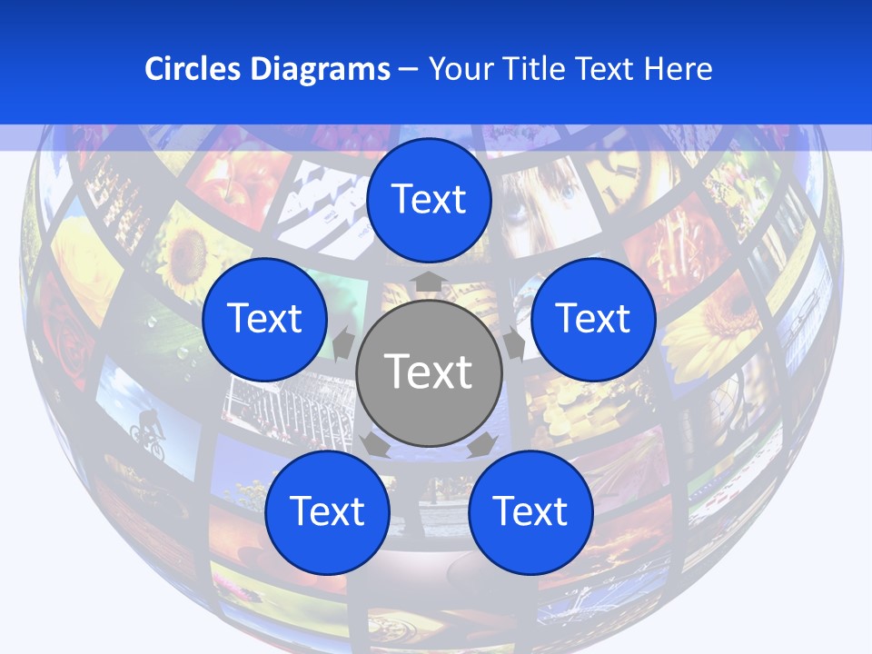 A Colorful Globe With Many Different Images On It PowerPoint Template