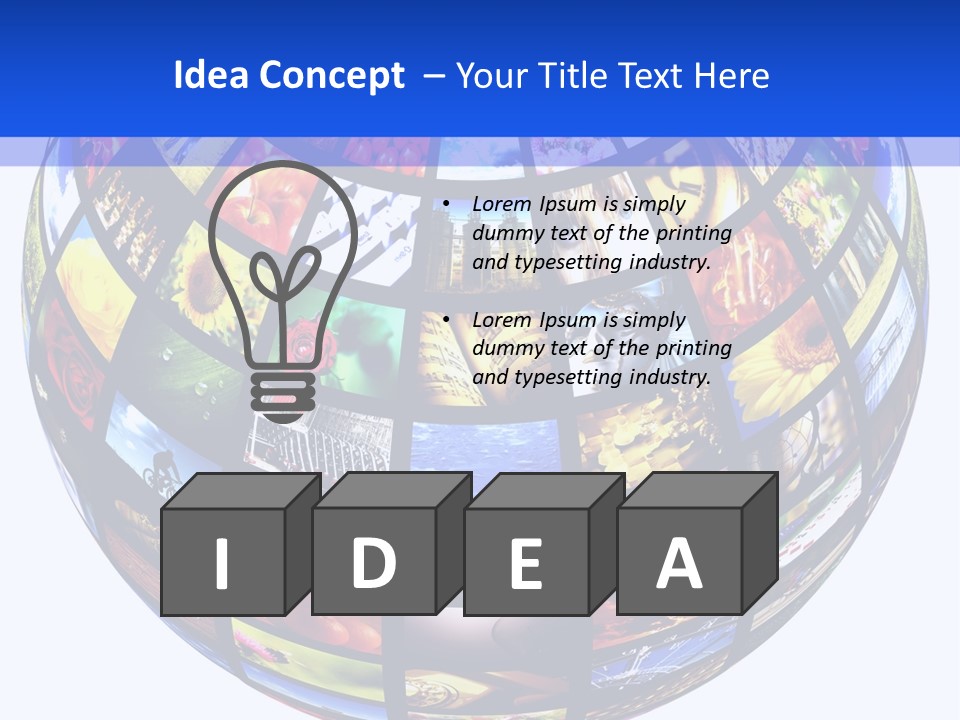 A Colorful Globe With Many Different Images On It PowerPoint Template