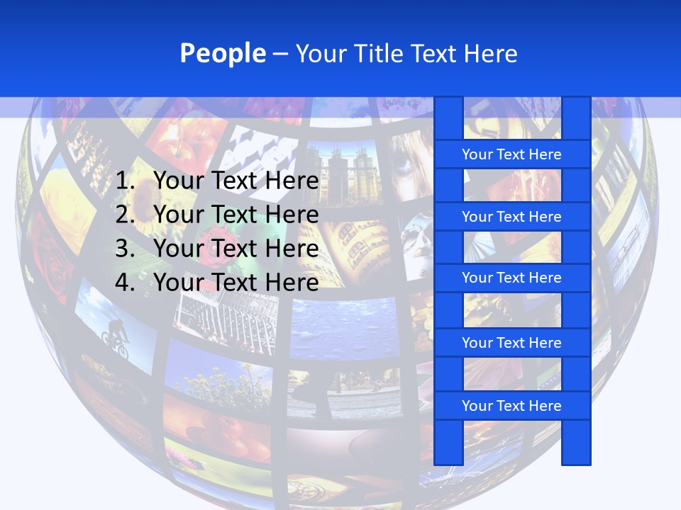 A Colorful Globe With Many Different Images On It PowerPoint Template