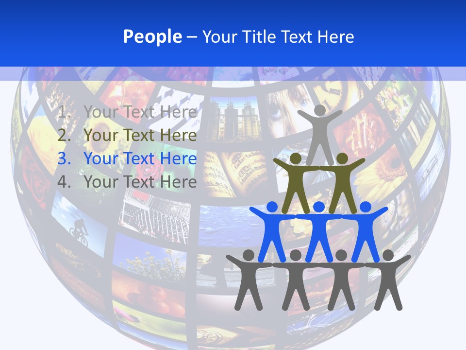 A Colorful Globe With Many Different Images On It PowerPoint Template