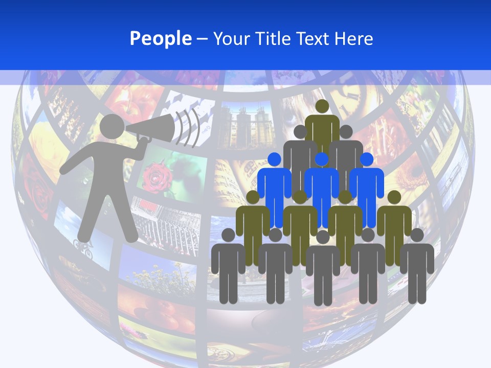 A Colorful Globe With Many Different Images On It PowerPoint Template