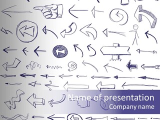 A Bunch Of Hand Drawn Arrows On A White Background PowerPoint Template