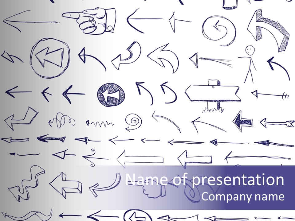 A Bunch Of Hand Drawn Arrows On A White Background PowerPoint Template