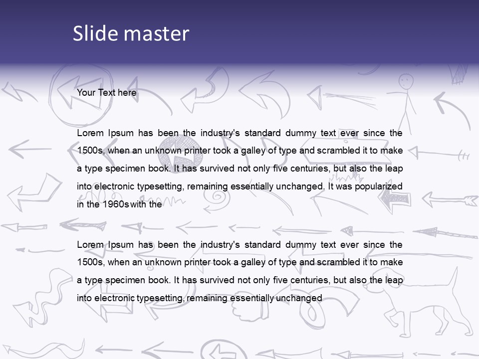 A Bunch Of Hand Drawn Arrows On A White Background PowerPoint Template