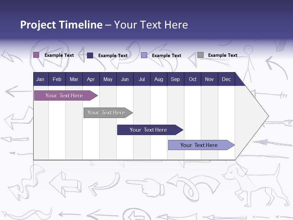 A Bunch Of Hand Drawn Arrows On A White Background PowerPoint Template