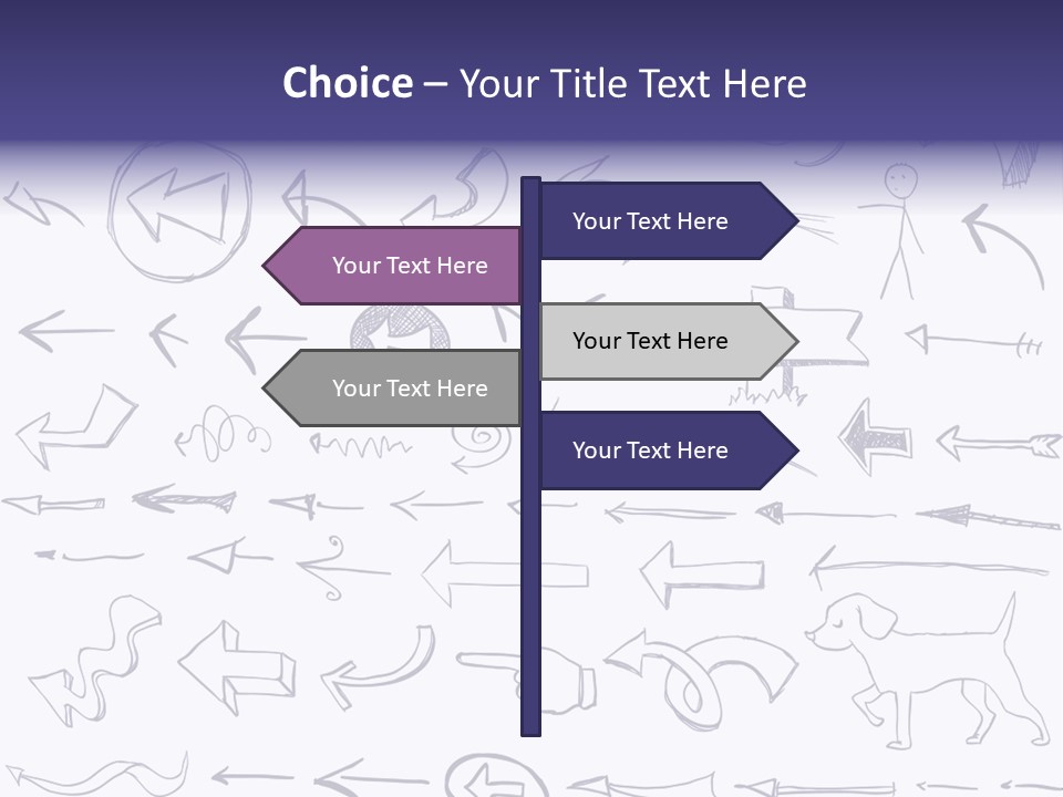 A Bunch Of Hand Drawn Arrows On A White Background PowerPoint Template