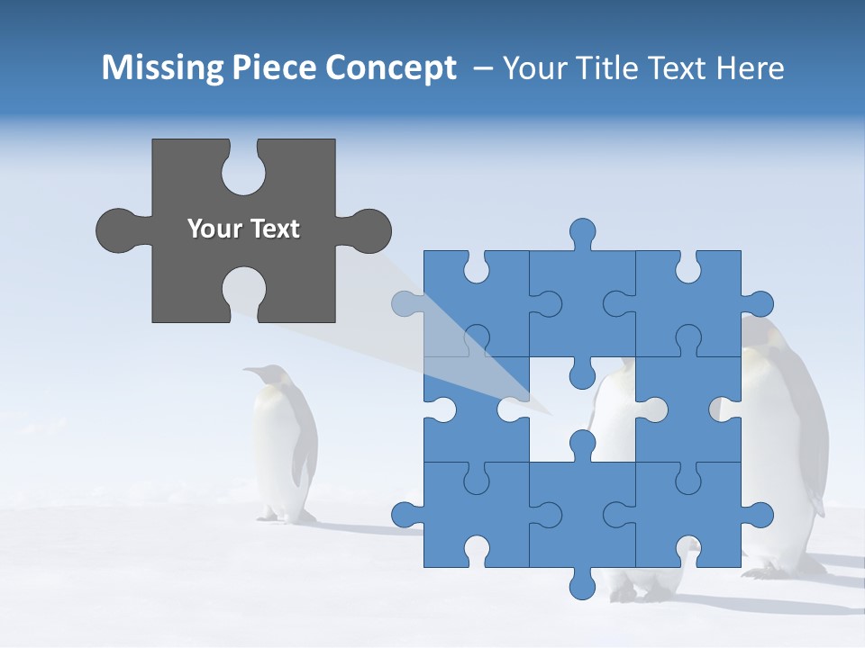 A Group Of Penguins Standing Next To Each Other PowerPoint Template