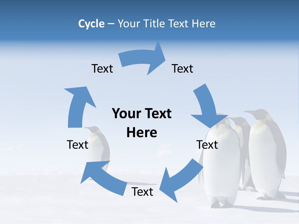 A Group Of Penguins Standing Next To Each Other PowerPoint Template