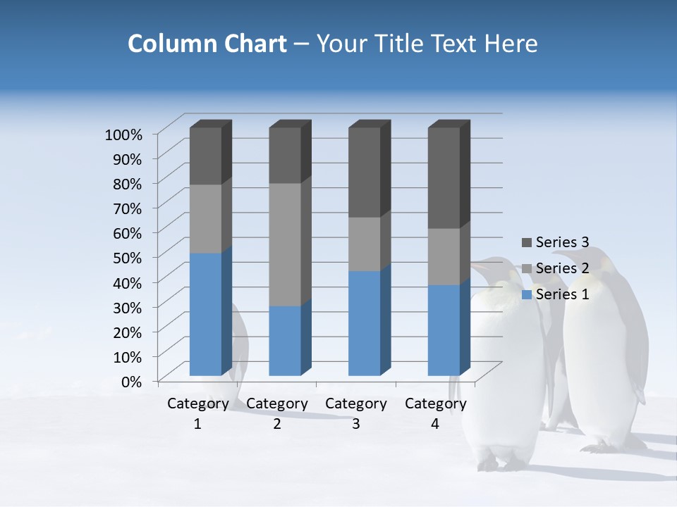A Group Of Penguins Standing Next To Each Other PowerPoint Template