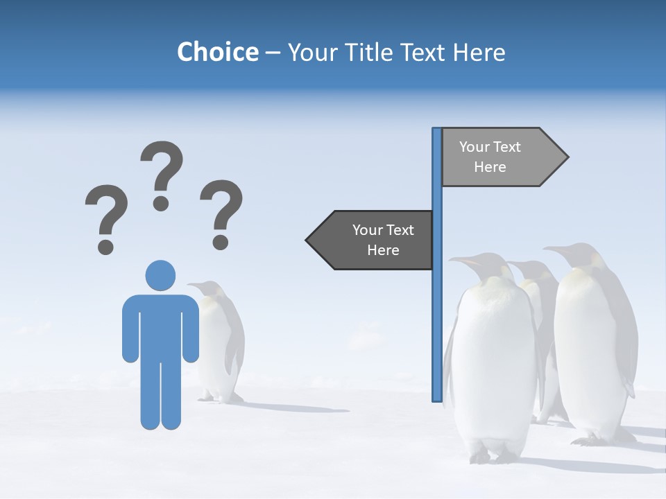 A Group Of Penguins Standing Next To Each Other PowerPoint Template