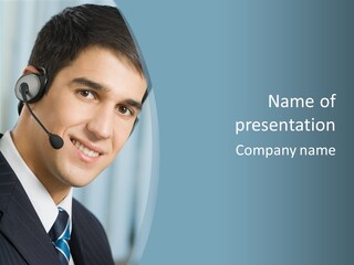 Face Headset Success PowerPoint Template