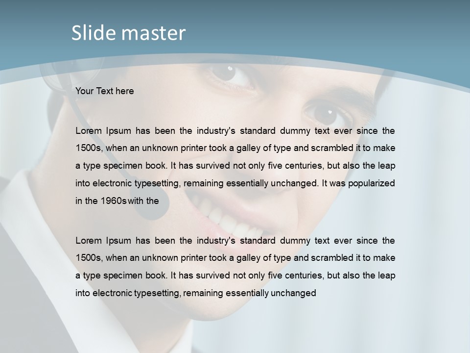 Face Headset Success PowerPoint Template