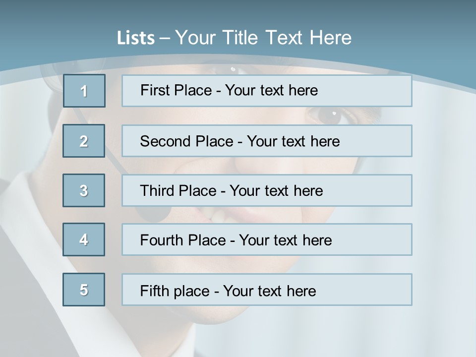 Face Headset Success PowerPoint Template