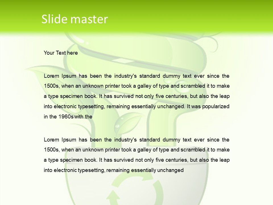 A Green Light Bulb With A Green Plant Inside It PowerPoint Template