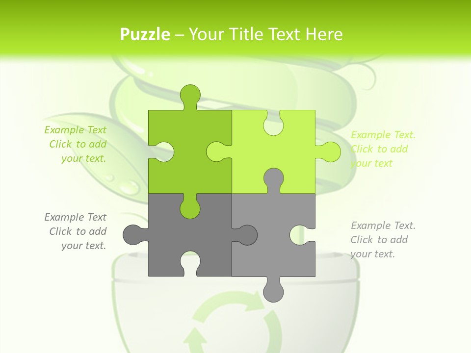 A Green Light Bulb With A Green Plant Inside It PowerPoint Template