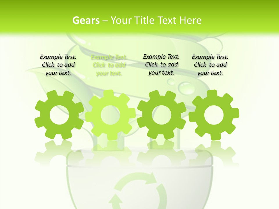 A Green Light Bulb With A Green Plant Inside It PowerPoint Template