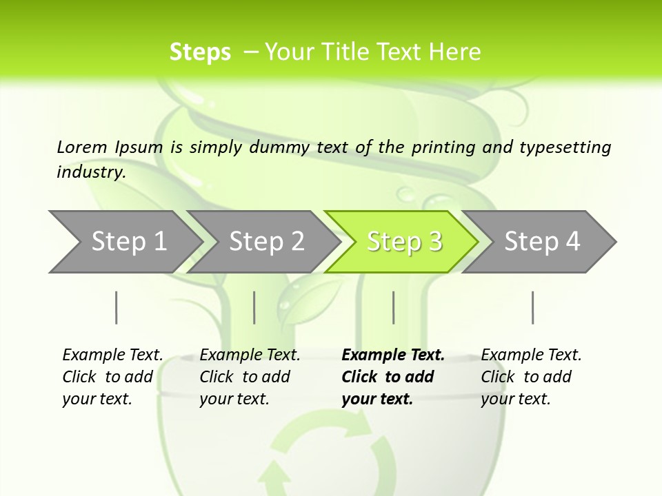 A Green Light Bulb With A Green Plant Inside It PowerPoint Template