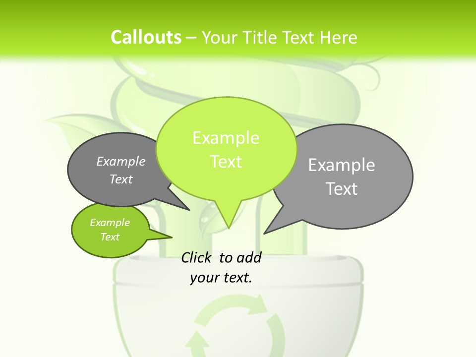 A Green Light Bulb With A Green Plant Inside It PowerPoint Template