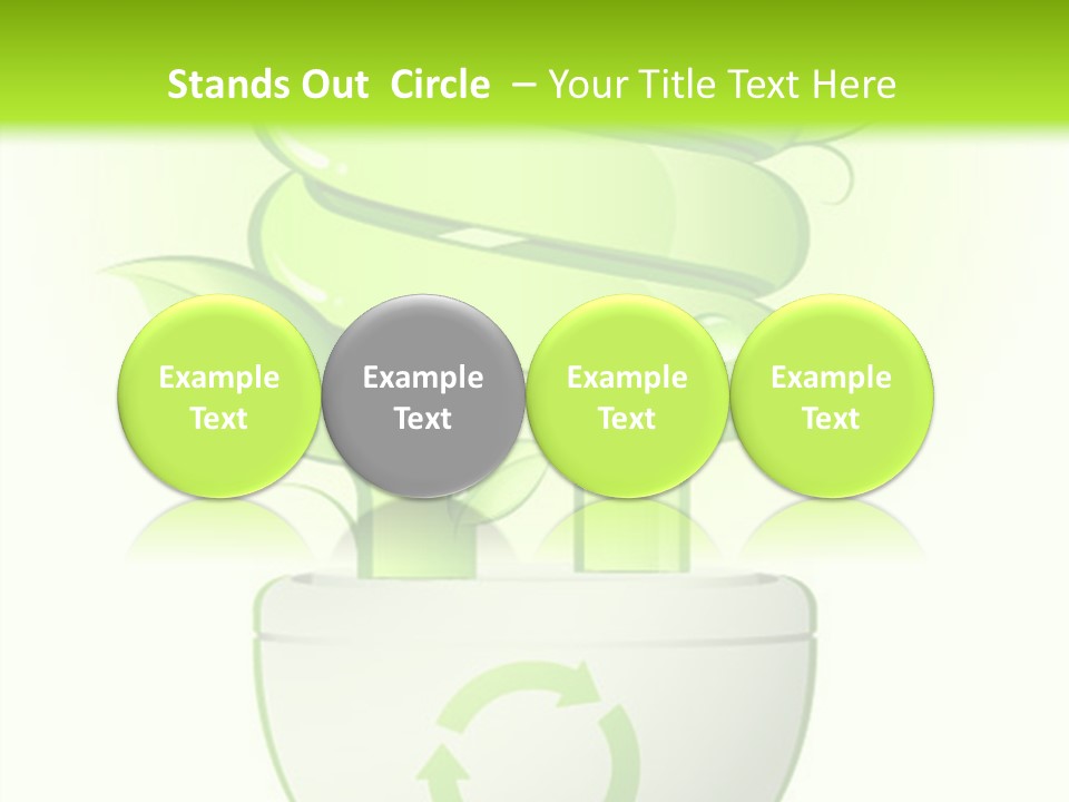 A Green Light Bulb With A Green Plant Inside It PowerPoint Template