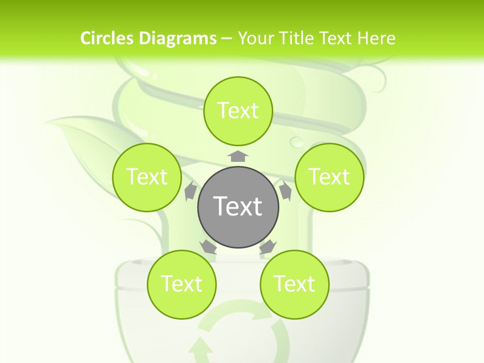 A Green Light Bulb With A Green Plant Inside It PowerPoint Template