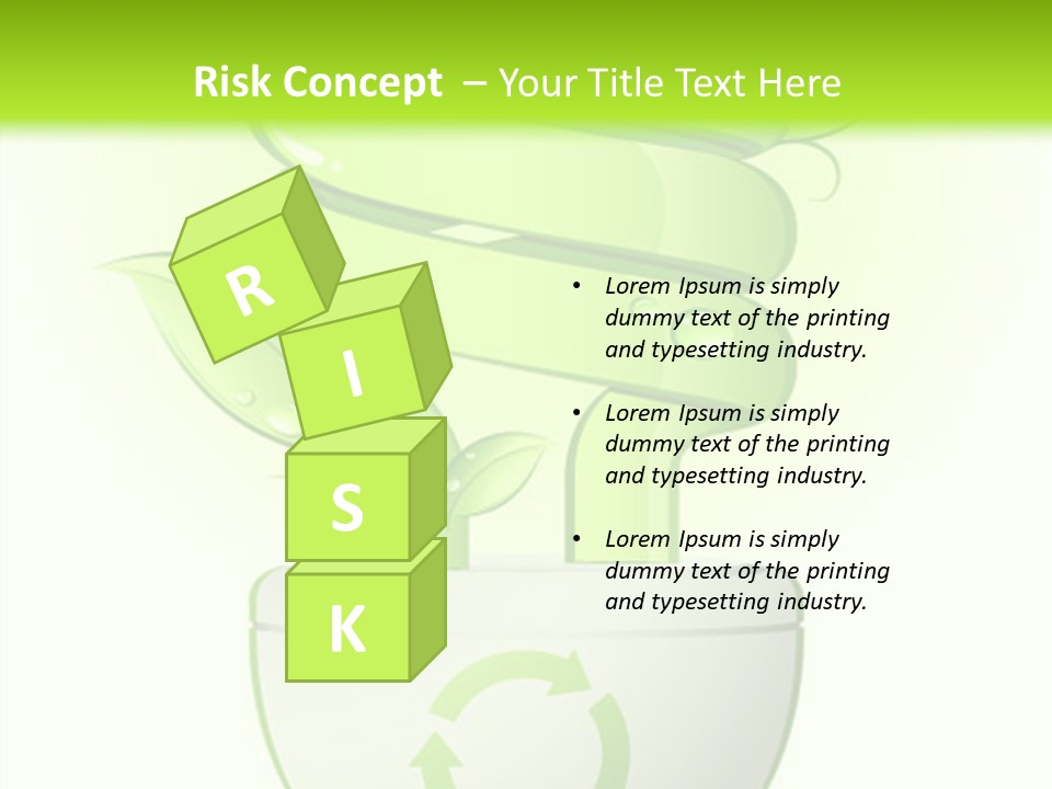 A Green Light Bulb With A Green Plant Inside It PowerPoint Template