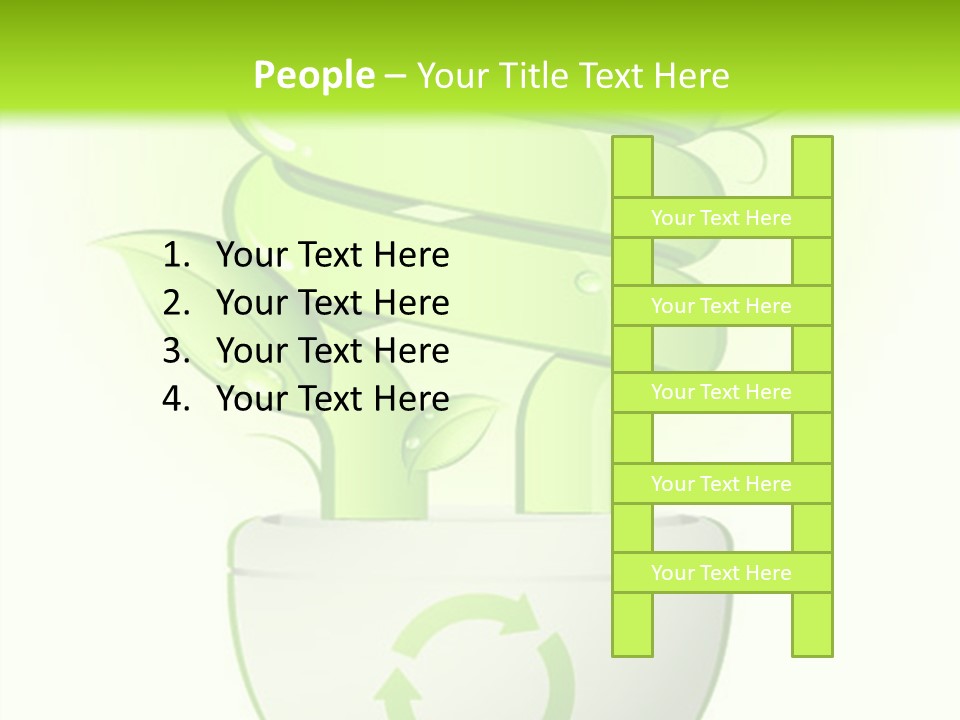 A Green Light Bulb With A Green Plant Inside It PowerPoint Template