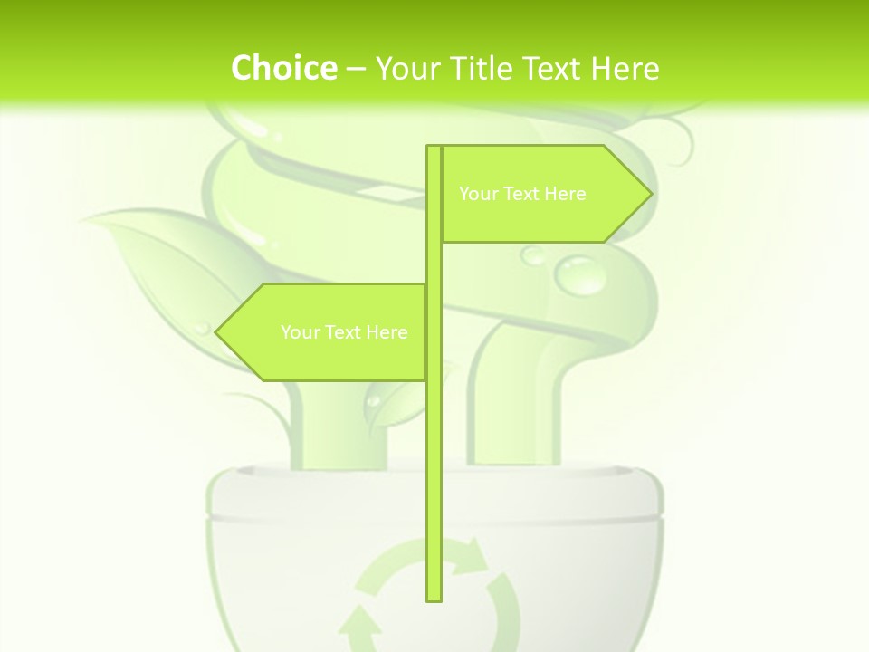 A Green Light Bulb With A Green Plant Inside It PowerPoint Template