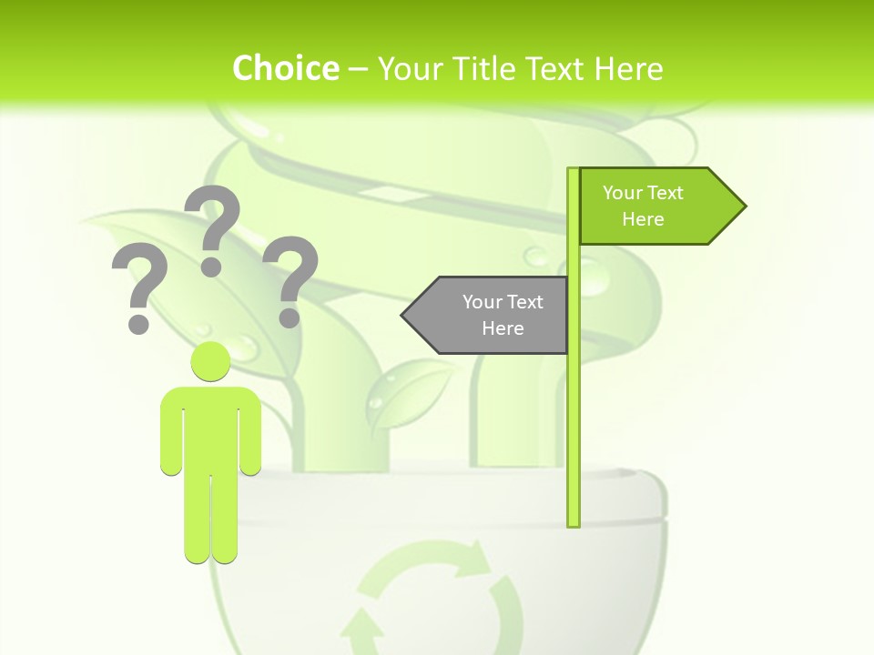 A Green Light Bulb With A Green Plant Inside It PowerPoint Template