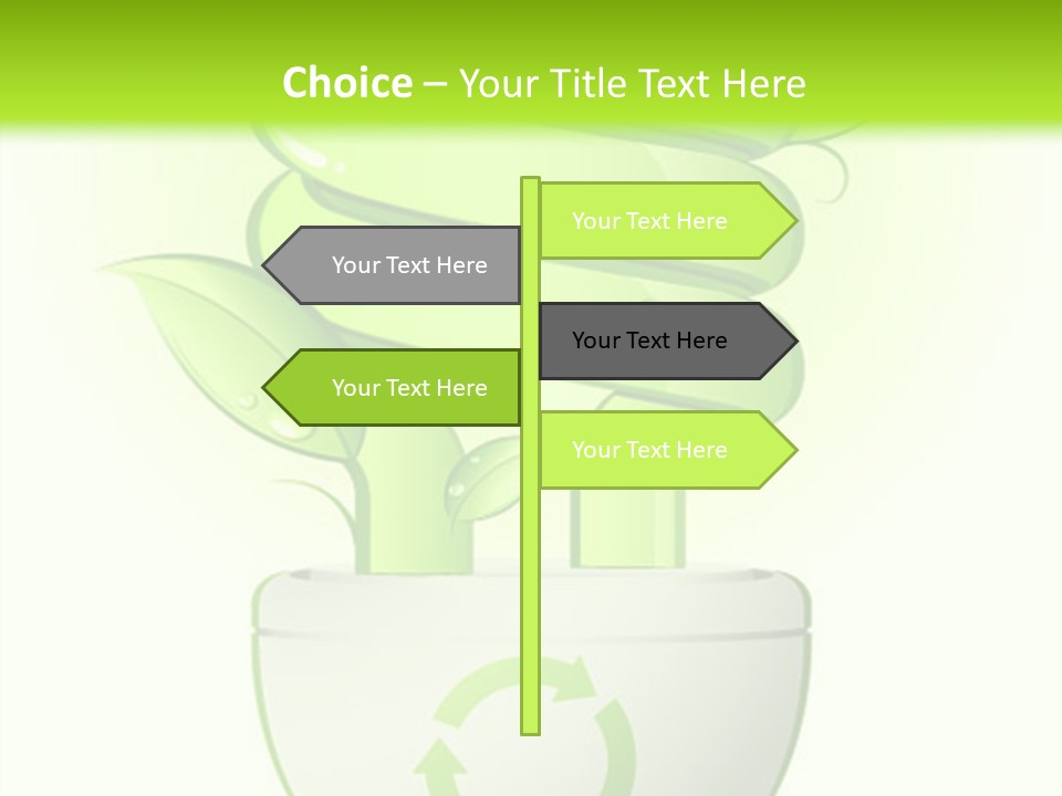 A Green Light Bulb With A Green Plant Inside It PowerPoint Template