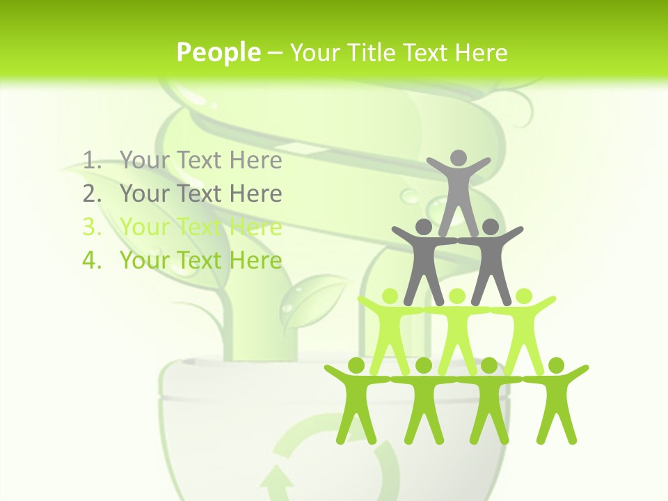 A Green Light Bulb With A Green Plant Inside It PowerPoint Template