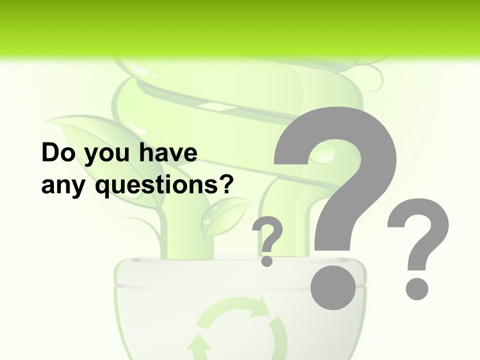 A Green Light Bulb With A Green Plant Inside It PowerPoint Template