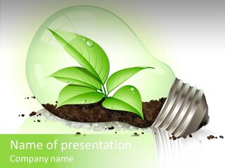 White Plant Green PowerPoint Template