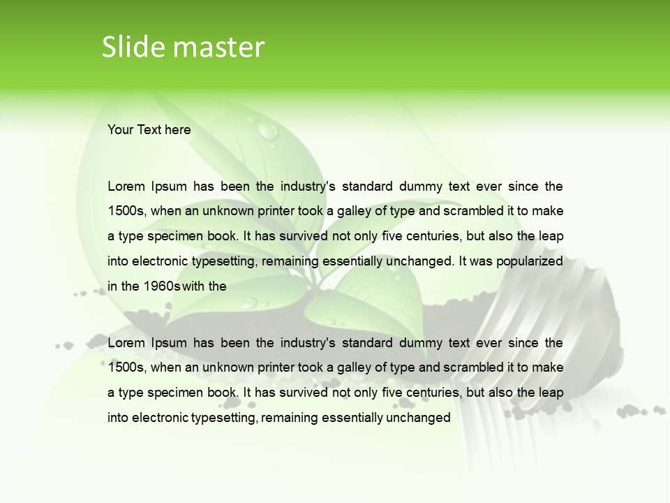 White Plant Green PowerPoint Template