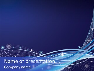 A Blue Background With Snowflakes And Stars PowerPoint Template