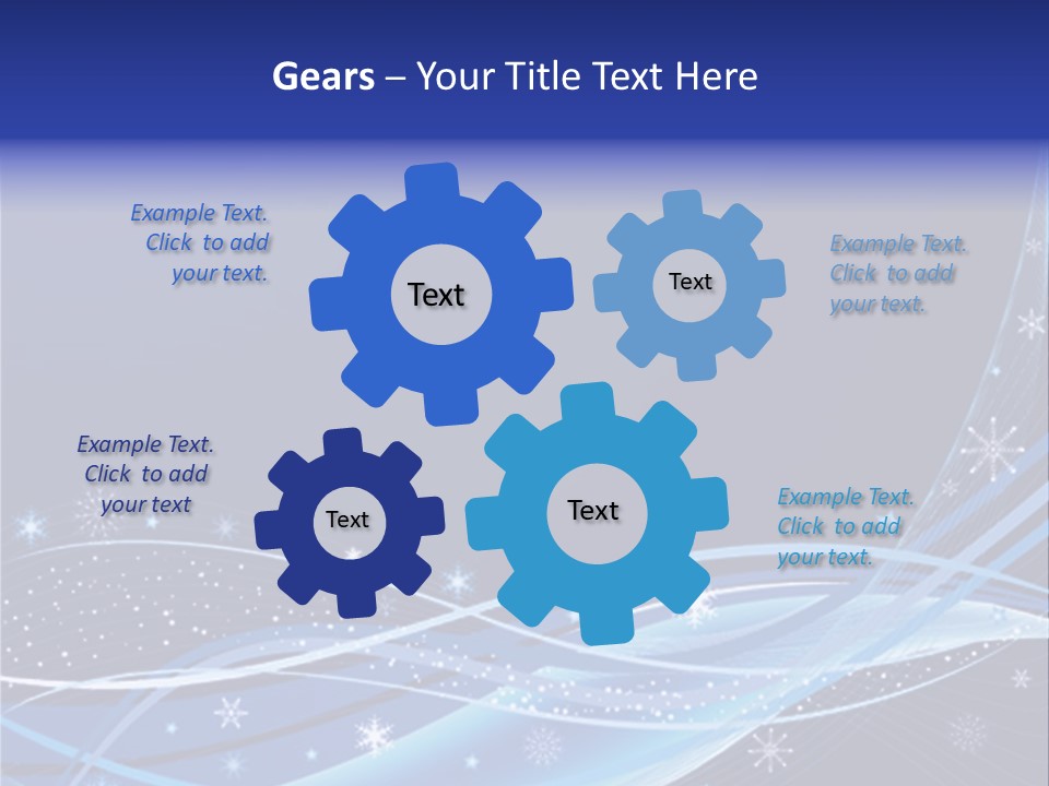 A Blue Background With Snowflakes And Stars PowerPoint Template