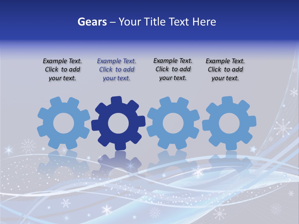 A Blue Background With Snowflakes And Stars PowerPoint Template