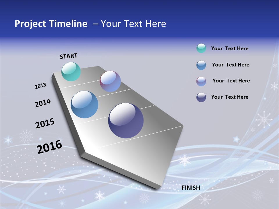 A Blue Background With Snowflakes And Stars PowerPoint Template