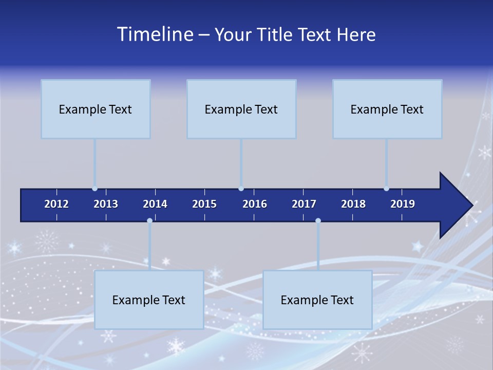 A Blue Background With Snowflakes And Stars PowerPoint Template