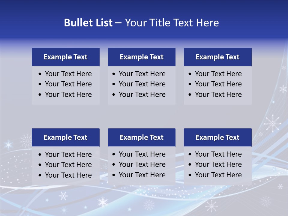 A Blue Background With Snowflakes And Stars PowerPoint Template