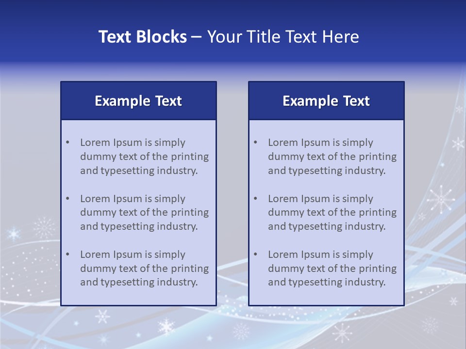 A Blue Background With Snowflakes And Stars PowerPoint Template