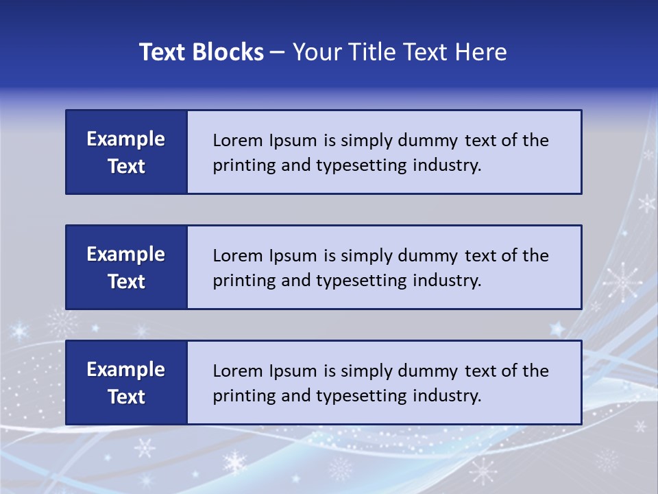 A Blue Background With Snowflakes And Stars PowerPoint Template