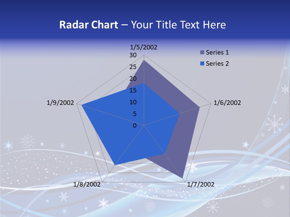 A Blue Background With Snowflakes And Stars PowerPoint Template