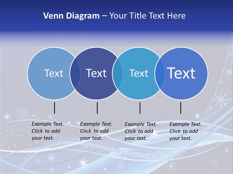 A Blue Background With Snowflakes And Stars PowerPoint Template