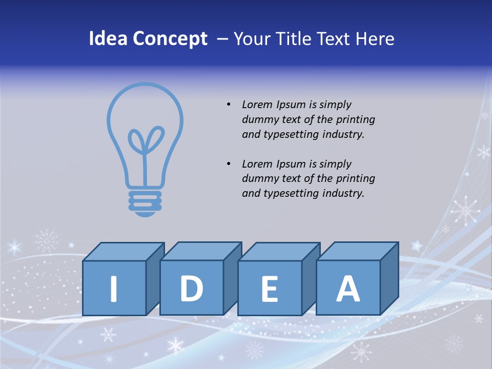 A Blue Background With Snowflakes And Stars PowerPoint Template