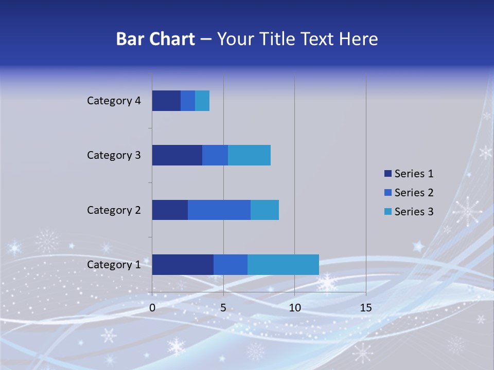 A Blue Background With Snowflakes And Stars PowerPoint Template